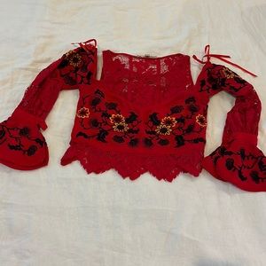 For Love & Lemons embroidered blouse
